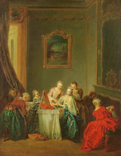 The Toilet: Young woman at her Dressing Table by Jean Baptiste Joseph Pater